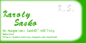 karoly sasko business card